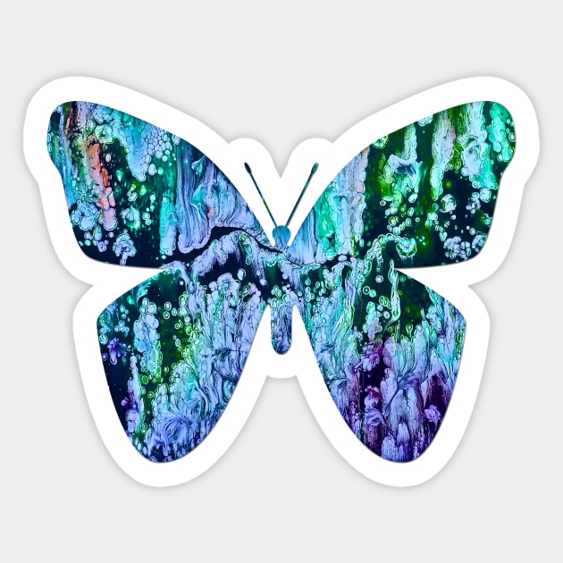 Paint Poured Butterfly 5 Sticker by Klssaginaw